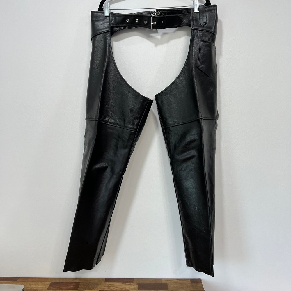 Vanguard Leather America Womens Motorcycle Pants Chaps Protection‎ Black Buckle